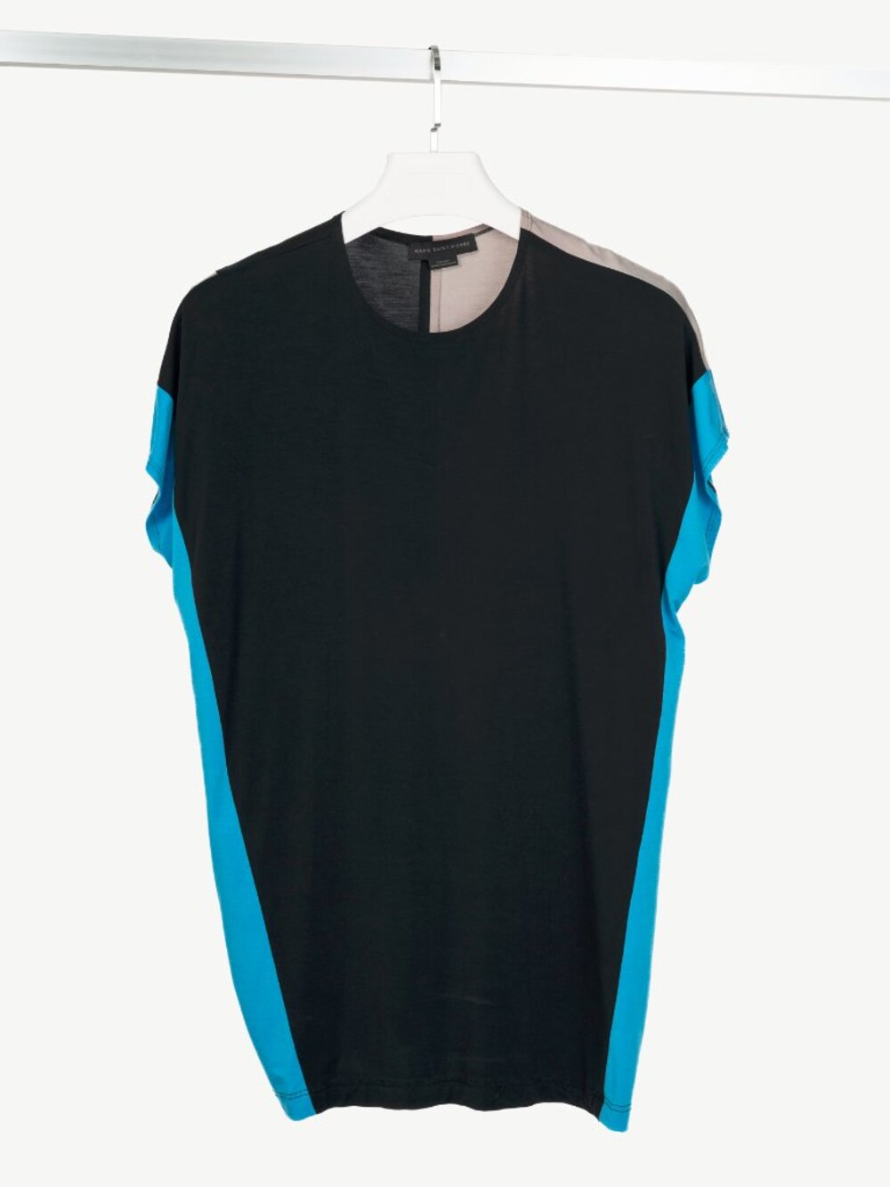 Marie Saint Pierre Black, Grey & Blue Jersey Colour-Block T-Shirt